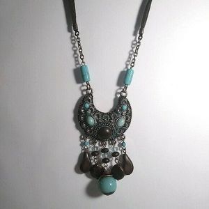 Boho Crescent Fringe Necklace